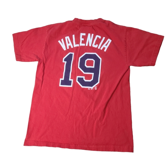 Minnesota Twins Shirt Danny Valencia Alternate Red Tee Majestic MLB Medium #19 - Picture 2 of 7